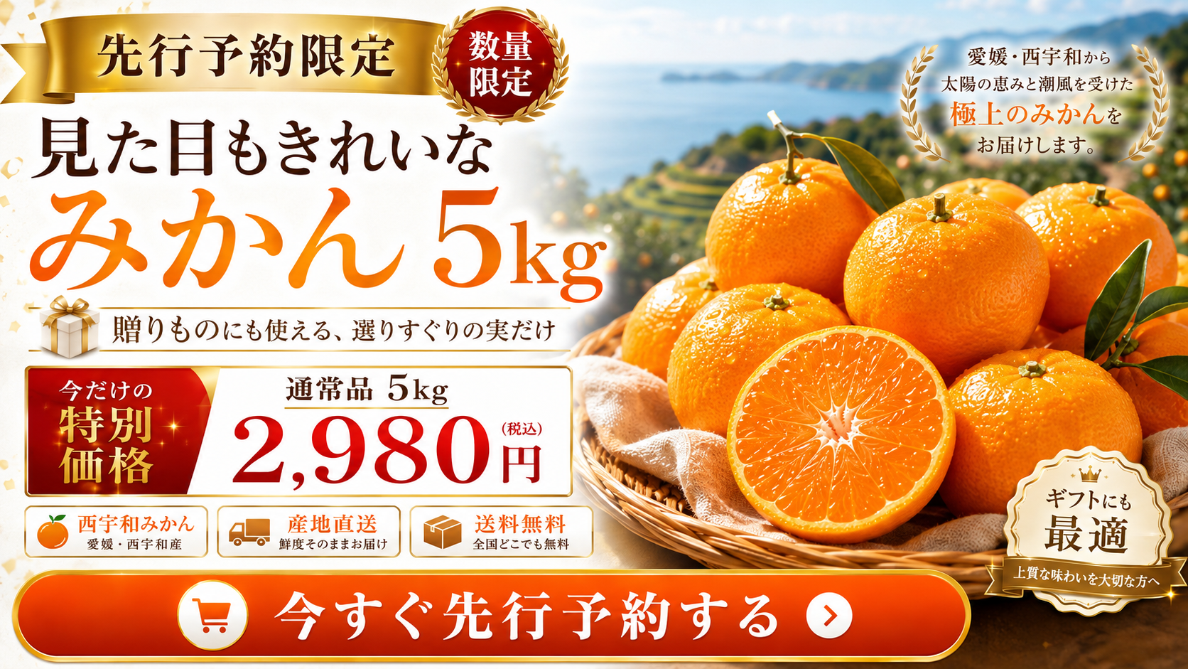 見た目もきれいなみかん5kg 今すぐ先行予約する